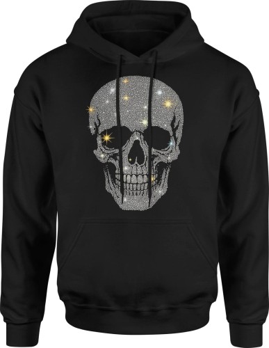 Srebrna Czaszka Męska bluza z kapturem 