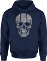 Srebrna Czaszka Męska bluza z kapturem 