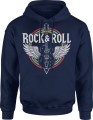 Rock And Roll N Koncertowa Ze Skrzydłami Punkowa Męska bluza z kapturem 