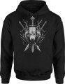 Fantasy Wilk Z Mieczami Rpg Wild Męska bluza z kapturem 