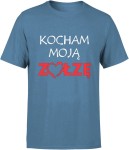 Kocham moją zołzę Męska koszulka color:#5A8CA7