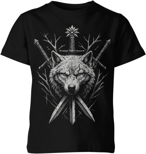 Fantasy Wilk Z Mieczami Rpg Wild Dziecięca koszulka  