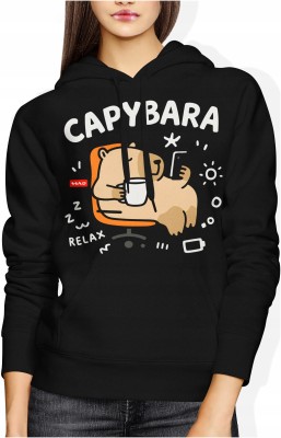 Kapibara Capybara Kawa Chill Relax Chillout Damska bluza z kapturem