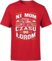 Ni mom czasu bo łorom traktor z traktorem Męska koszulka czerwona 