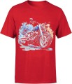 Retro niebieski Chopper Męska koszulka 