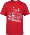Retro czerwony motocykl Męska koszulka 
