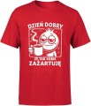 Dzień dobry że tak sobie zażartuję kawa z kawą Męska koszulka 