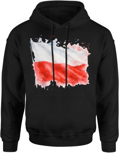 Flaga Polski Męska bluza z kapturem 