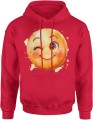 Emoji Buźka Uśmiech Radosna Pozytywna Męska bluza z kapturem 