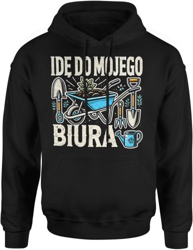 Idę do mojego biura ogród Męska bluza z kapturem 