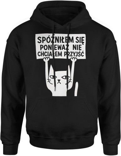 Spóźniłem się ponieważ nie chciałem przyjść Męska bluza z kapturem 
