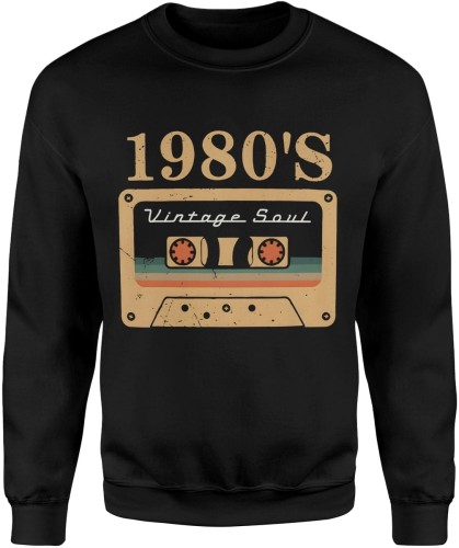 Lata 80 Męska Retro Kaseta Oldschool Muzyka 1980s Męska bluza  