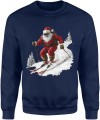 Święty Mikołaj jadący na nartach Męska bluza 