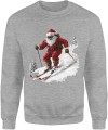 Święty Mikołaj jadący na nartach Męska bluza 