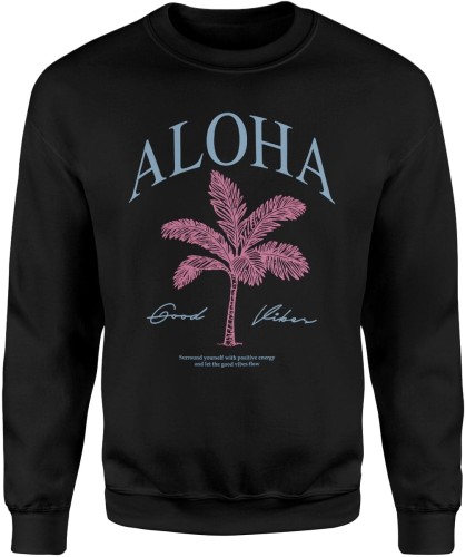 Aloha Wakacyjna Plażowa Palma Surfing Hawajska Męska bluza   