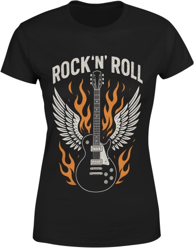 Rock And Roll Damska koszulka color:#000000