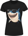 Rekin Shark Rekinem w okularach Damska koszulka 