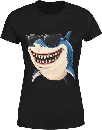 Rekin Shark Rekinem w okularach Damska koszulka 