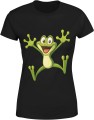 Żabka Radosna Żaba Kreskówkowa Uśmiech Damska koszulka 