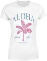 Aloha Wakacyjna Plażowa Palma Surfing Hawajska Damska koszulka 