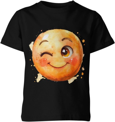 Emoji Buźka Uśmiech Radosna Pozytywna Dziecięca koszulka 