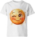 Emoji Buźka Uśmiech Radosna Pozytywna Dziecięca koszulka 