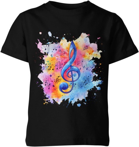 Klucz Wiolinowy Nuty Artystyczna Dziecięca koszulka 