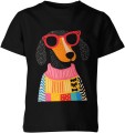 Jamnik Kolorowy Hipster Dziecięca koszulka 