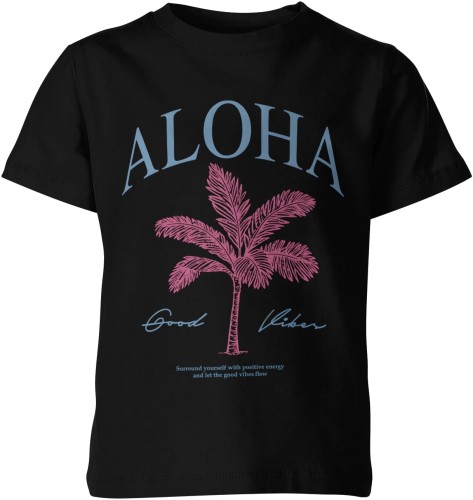 Aloha Wakacyjna Plażowa Palma Surfing Hawajska Dziecięca koszulka 