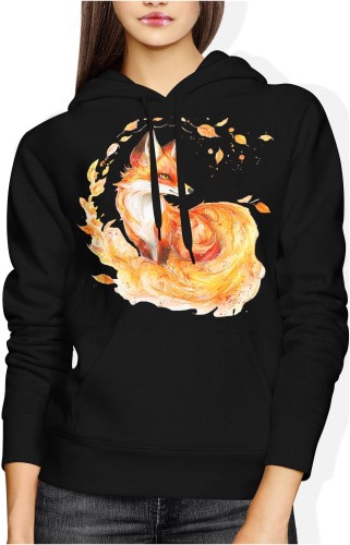 Rudy lis z lisem Damska bluza z kapturem 