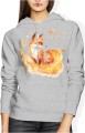 Rudy lis z lisem Damska bluza z kapturem 