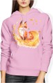 Rudy lis z lisem Damska bluza z kapturem 