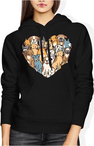 Serce Psy Damska bluza z kapturem 