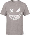 Demoniczny uśmiech biały motyw maska horror kreska mrok styl halloween Męska koszulka 