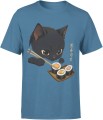 czarny kot sushi kawaii humor azjatycki vibe słodki Męska koszulka 