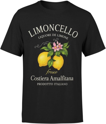 Limoncello cytryny Italia Costiera Amalfitana włoski styl retro lato wakacje Męska koszulka 