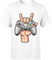 Pad gamer rock hand – kontroler do gier gest rocka Męska koszulka 