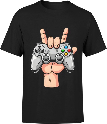 Pad gamer rock hand – kontroler do gier gest rocka Męska koszulka 