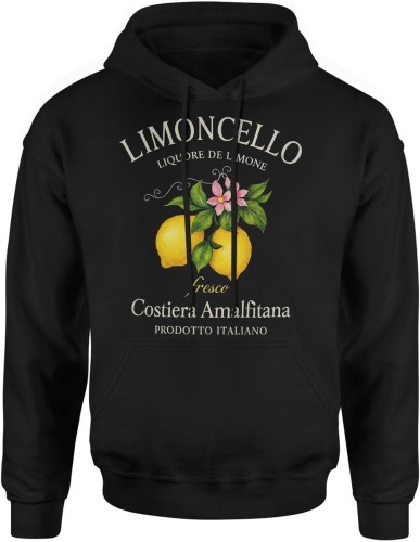 Limoncello cytryny Italia Costiera Amalfitana włoski styl retro lato wakacje Męska bluza z kapturem  