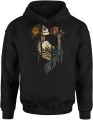 szkielet kobieta róża gothic art romantyczny mrok Męska bluza z kapturem  