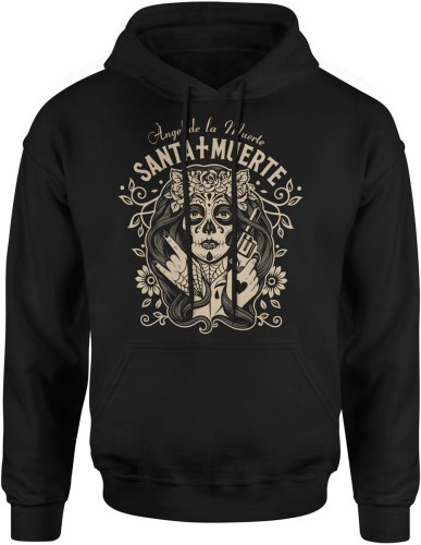 Santa Muerte meksykańska bogini śmierci Męska bluza z kapturem  