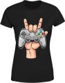 Pad gamer rock hand – kontroler do gier gest rocka Damska koszulka  