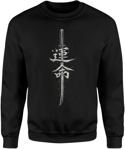 Katana z japońskim symbolem losu Męska bluza  