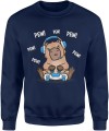 Gracz kapibara gamer Pew Pew z padem Męska bluza 