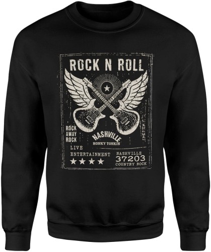 Rock N Roll Nashville skrzydlate gitary Męska bluza  