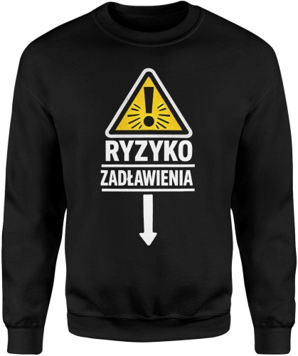 Ryzyko zadławienia – znak ostrzegawczy imprezowy klimat Męska bluza  