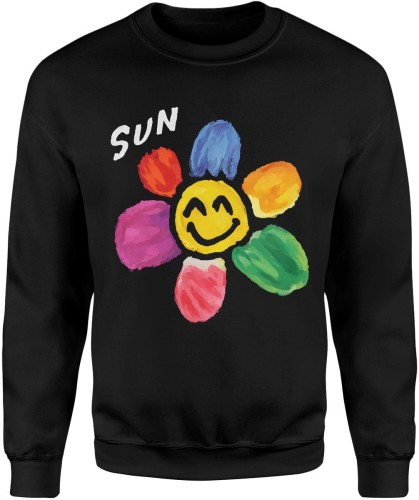 Kolorowy kwiatek Sun pozytywna energia uśmiech Męska bluza  