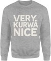 Very kurwa nice zabawny tekst sarkazm ironia impreza Męska bluza 