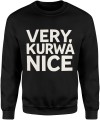 Very kurwa nice zabawny tekst sarkazm ironia impreza Męska bluza  