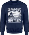 Prawdziwe życie zaczyna się na emeryturze wędkarz odpoczynek jezioro relaks hobby ryby Męska bluza 
